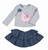 Nuovo Mud Pie 2 PC Uccello Chambray Gonna Play Set Regalo Grigio Blu Pasqua 3T 3