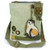Chala Patch Crossbody LAZZY CAT Bag Canvas Messenger Sand Beige w/ Coin Purse