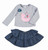 Nuovo Mud Pie 2 PC Uccello Chambray Gonna Play Set Regalo Grigio Blu Pasqua 2T 2