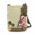  Chala Patch Crossbody FLAMINGO Bag Canvas Messenger Sand Brown & Coin Purse