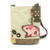 New Chala Patch Crossbody Bag Canvas gift Messenger Sand Beige Pig Coin Purse