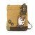 New Chala Handbag Patch Crossbody SLIM CAT Brown Bag Canvas w/ Coin Purse brown