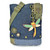 New Chala Handbag Patch Cross-body DRAGONFLY Denim Navy Blue Bag Cute gift