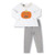 Neuf Mud Pie Citrouille Tunique & Leggings Ensemble 2 PC Blanc Gris Orange 2T