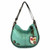 New Chala CONVERTIBLE Hobo Large Tote Bag NEW OWL Pleather gift Teal Green 