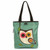 New Chala Everyday Zip Tote Bag Vegan Leather gift bag HOO HOO OWL Teal Green