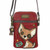 Chala Cell Phone Purse Crossbody Pleather Convertible CHIHUAHUA Dog Burgundy Red