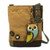 New Chala Messenger Patch Crossbody Brown Bag Canvas gift OWL Coin Purse 