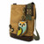 New Chala Messenger Patch Crossbody Brown Bag Canvas gift OWL Coin Purse 