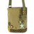 New Chala Messenger Patch Cross body Metal Sea Turtle Olive Green Bag Canvas  