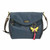 New Chala Charming Crossbody Bag Pleather Converts Yellow BUTTERFLY Navy Blue