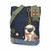New Chala Patch Crossbody Messenger Denim Navy Blue Bag gift Dog PUG Coin Purse
