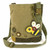 New Chala Handbag Patch Crossbody Olive Green Bag Canvas BUMBLE BEE coin purse