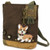 NEW Chala Messenger Patch Crossbody Bag Canvas Dark Brown CORGI Dog PU gift