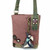 Chala Patch Crossbody Messenger Bag Canvas Mauve Purple Violet Dog SCHNAUZER