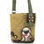 New Chala Messenger Patch Crossbody Brown Bag Canvas PUG Dog Coin Purse Gift