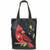 New Chala Everyday Zip Tote Bag Vegan Leather gift bag Bird CARDINAL Black
