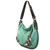 Chala CONVERTIBLE Hobo Large Tote Bag Metal Pleather Teal Green Dog SCHNAUZER