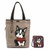 NEW Chala  Everyday Large Tote Bag & Wallet Combo BOSTON TERRIER Grey Gray Dog