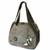 Chala Handbag Bowling Zip Tote Large Bag Pleather Stone Grey Gray Dog SCHNAUZER