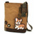 New Chala Messenger Patch Crossbody Brown Bag Canvas gift Coin Purse CORGI Dog