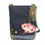 Neu Chala Handtasche Patch Umhänge- Denim Marineblau Tasche Süß Schwein