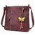 New Chala LASER CUT Crossbody Messenger Bag  Convertible Plum Purple BUTTERFLY