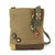 Chala Messenger Handbag Patch Cross body Metal SLIM CAT Olive Green Bag Canvas  