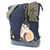 New Chala Handbag Patch Cross-body LAZZY CAT  Denim Navy Blue Bag Cute gift