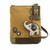 New Chala Handbag Patch Crossbody Brown Bag Canvas Messenger GREY ELEPHANT