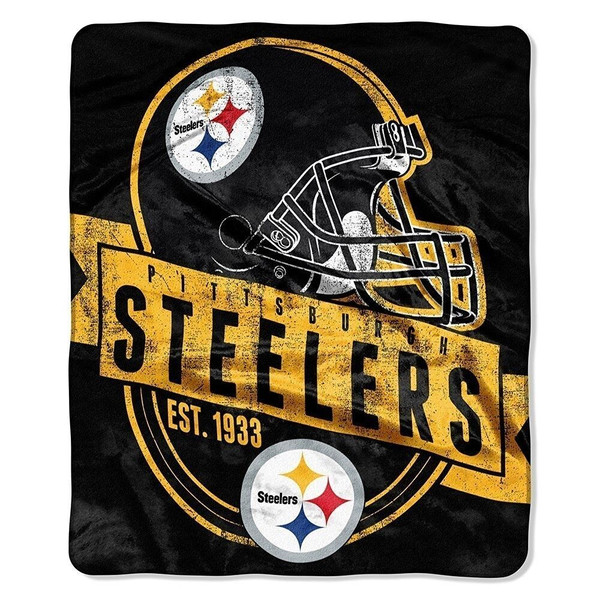 New Plush Raschel Throw Blanket NFL Licensed PITTSBURGH STEELERS  50 x 60 Soft 