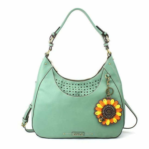 New Chala Sweet Tote Hobo Teal Green gift Crossbody Shoulder Bag SUNFLOWER 