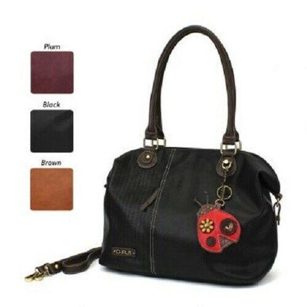 New Chala LASER CUT TOTE Crossbody Bag Black X-Large Convertible LADYBUG gift