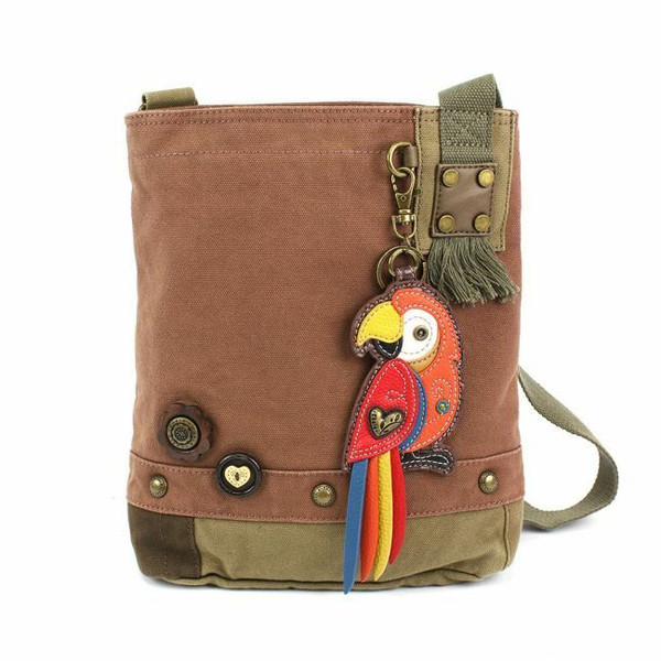 Chala Crossbody Bag RED PARROT  Canvas gift Mauve Purple Violet w/ Coin Purse