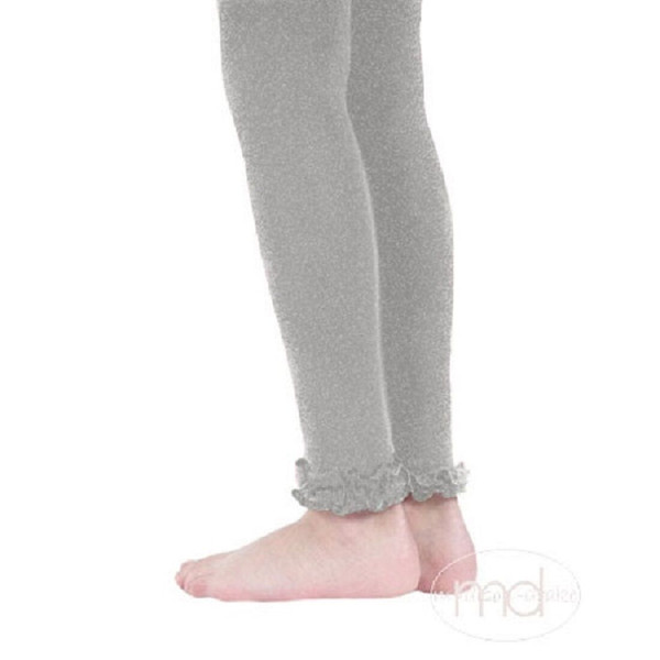 New Jefferies 2 pairs Ruffle Footless Tights 4-6 Years old Girl GREY GRAY