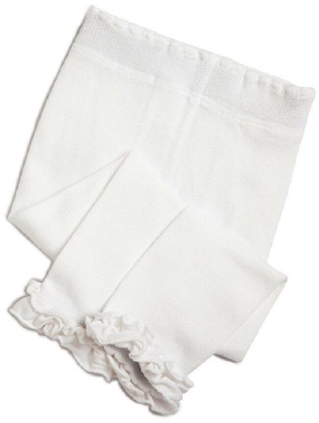 New Jefferies 2 pairs Ruffle Footless Tights 8-10 Years old Girl WHITE