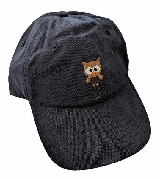 New DAD HAT Baseball Cap Adjustable Adult Embroidered OWL Navy Blue Unisex gift