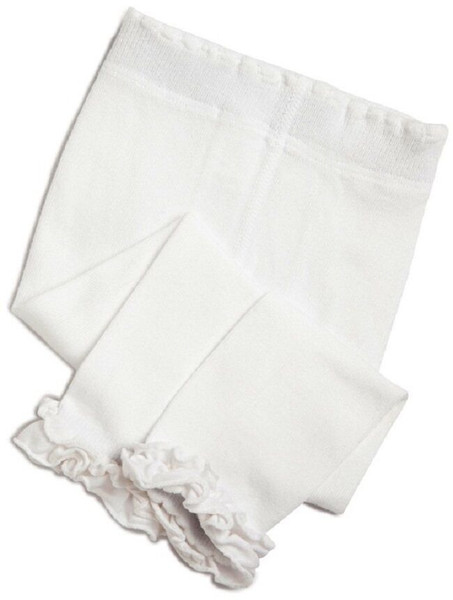 New Jefferies 2 pairs Ruffle Footless Tights 2-4 Years old Girl WHITE