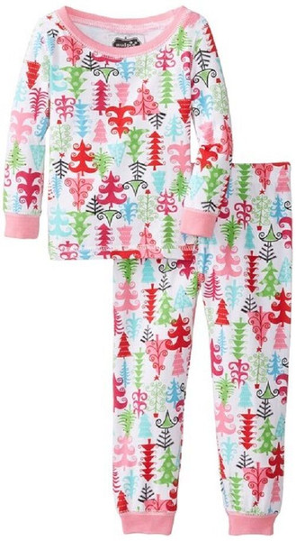 New Mud Pie 2 pc CHRISTMAS TREE LOUNGE SET Holiday Pajamas PINK 0-6 months gift