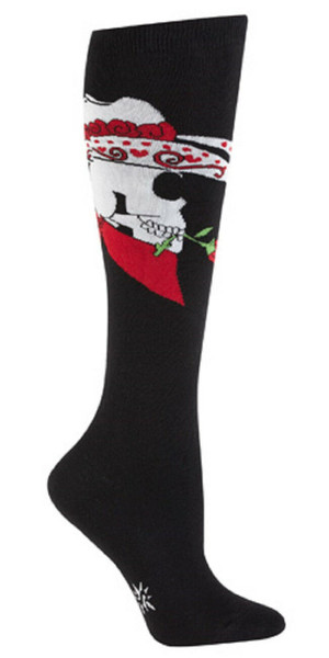 New Sock it to Me Knee High Socks Funky DEAD OR ALIVE Skulls Halloween gift