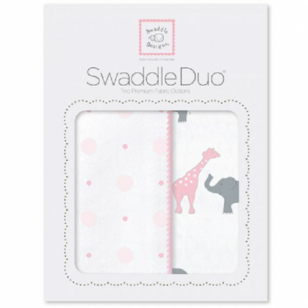 New SwaddleDesigns Swaddling 2 Blankets Swaddle Duo CIRCUS FUN PINK Baby girl 