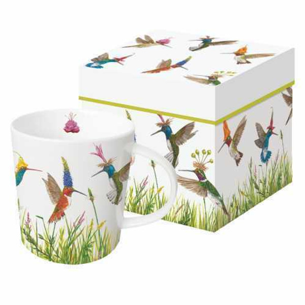 New PPD Gift Boxed Mug Porcelain 13.5 oz Vicki Sawyer MEADOW BUZZ Hummingbirds