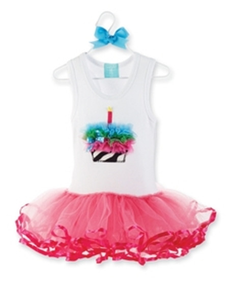 Mud Pie CUPCAKE Zebra Birthday TUTU Dress 6M,18M,3T