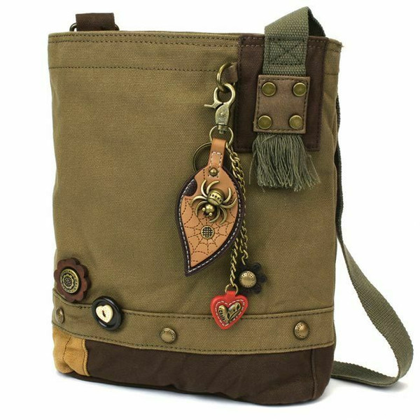 New Chala Patch Crossbody Messenger Olive Green Bag Canvas SPIDER Halloween gift