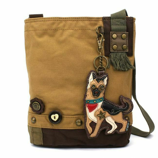 New Chala Messenger Crossbody Brown Bag Canvas Coin Purse GERMAN SHEPHERD Dog