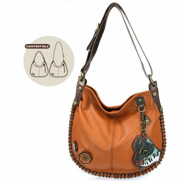 Neu Chala Hobo Umhängetasche Groß Tragetasche Klavier Musik Orange Convertible