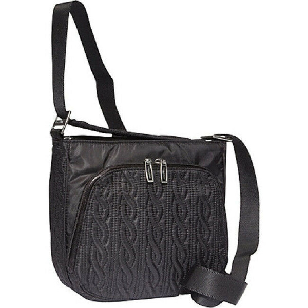 New baggallini baggallini ALLURE BLACK purse bag gift Satin Quilted Crossbody