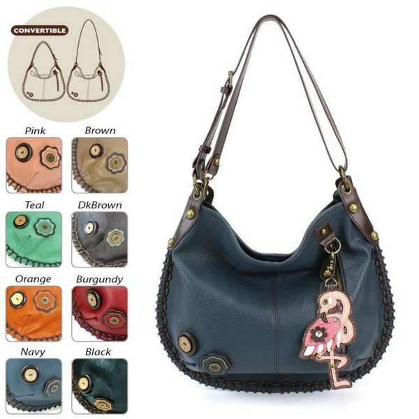 Nuovo Chala Convertible Hobo Grande Borsa Fenicottero Vegano pelle Blu Navy Nuovo Chala Convertible Hobo Grande Borsa Fenicottero Vegano pelle Blu Navy