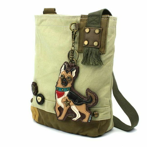 New Chala Crossbody Purse Bag Messenger Canvas Sand Beige GERMAN SHEPHERD Dog