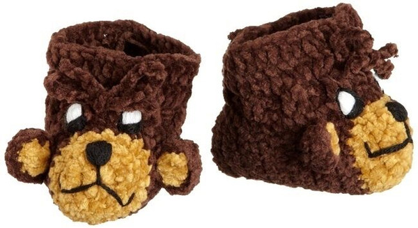 New San Diego Hat Daylee Design BROWN BEAR BOOTES 0-6 Months Chenille soft gift